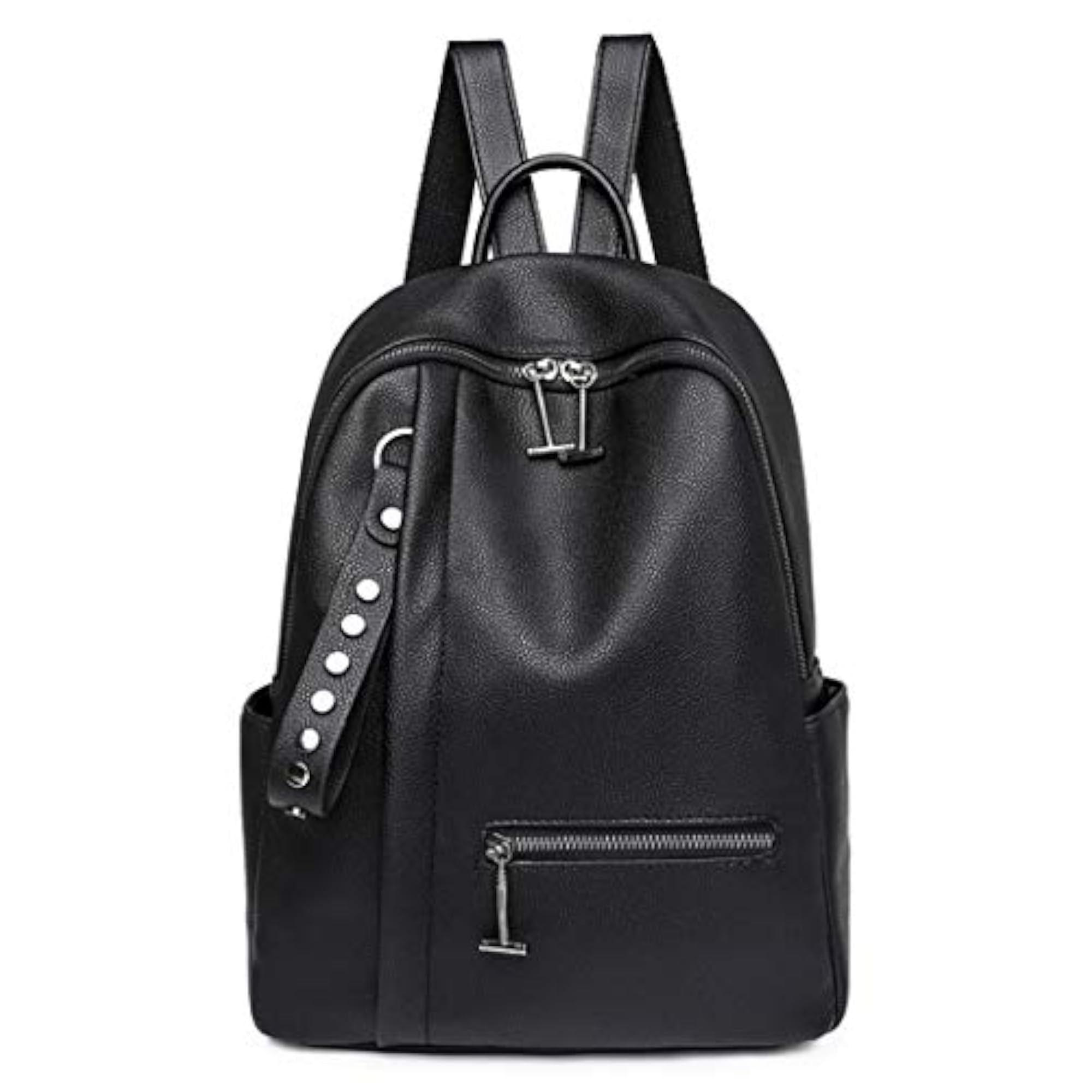 Women's Faux Leather Casual Backpack, Lightweight Laptop Bag