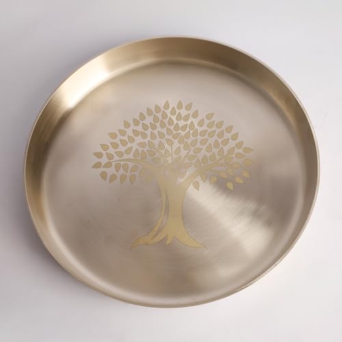 Image of Bronze Thali - Matt Finish | Traditional Handcrafted Bronze Dining Set for Home Kitchen | Elegant Dinnerware Set for Everyday Meals, Serving and Festive Dining Use