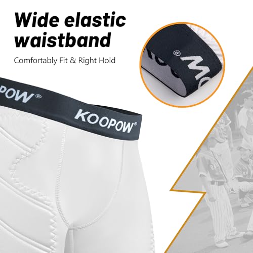 KOOPOW Youth Boys Padded Sliding Shorts Slider Pad with Soft Protective Athletic Cup for Baseball, Football, Lacrosse4