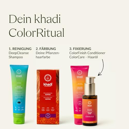Foto von khadi KUPFER Pflanzenhaarfarbe - Haarfarbe Kupfergold bis Kupferrot - Naturhaarfarbe 100% pflanzlich & natürlich - Zertifizierte Naturkosmetik - 100g