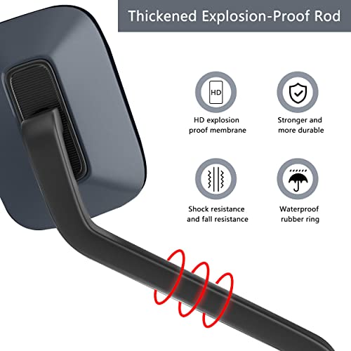 Kuxssul 2Pcs Bike Mirror Handlebar, Convex Mirror Hd Wide Angle Bicycle Mirror [Left + Right], 360° Rotatable Adjustable Shockproof Rearview Mirror For E-Bike Electric Scooter (Dark Grey) #TOP3