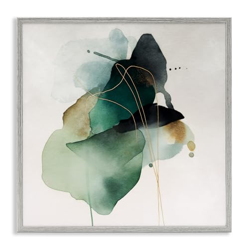 'Fluid Emerald Cascade'| Framed Giclee Art