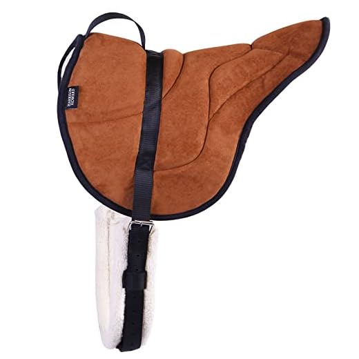 Harrison Howard Equestrian Saddle Pad Horse Riding Pad Bareback Pad with Girth Brown