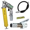 LockNLube 2-in-1 Pneumatic Grease Gun with Single Shot & Continuous Modes. Single-Shot and Continuous delivery Modes in one Grease Gun! Easily Switch delivery Mode with The Sliding Selection Lever.