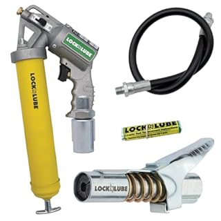 LockNLube 2-in-1 Pneumatic Grease Gun with Single Shot & Continuous Modes. Single-Shot and Continuous delivery Modes in one Grease Gun! Easily Switch delivery Mode with The Sliding Selection Lever.