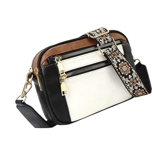yanwuwa Bolsos cruzados para mujer, con múltiples bolsillos, ligeros, para mujer, bolsos de hombro, bolsos de viaje, bolsos pequeños para mujer, Color blanco y negro