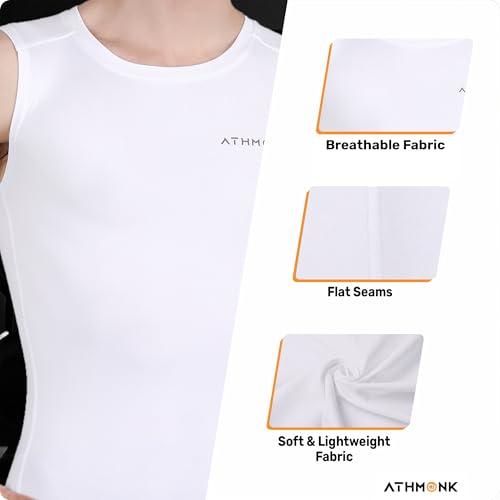 Image of Compression Vest Tank Body Shaper Without Sleeve for Men - Gym Shirt for Men Men Shapewear - Keep Dry Tight Skin Fit - Breathable Inner for Men Sports Wear Workout Gym Sports
