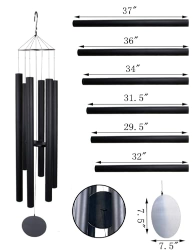 Afirst 66" Extra Large Wind Chimes, Deep Tone Wind Chimes Outdoor with 6 Metal Tubes, Memorial Wind Chime for Patio Balcony Garden Home Decor