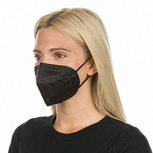 Synglo Kn95 Black Face Masks, Pack Of 50, Individually Wrapped, 5-Ply Breathable Safety Mask, Filter Efficiency≥95%, Suitable For Home, Work, Restaurants, Outdoors. #TOP4