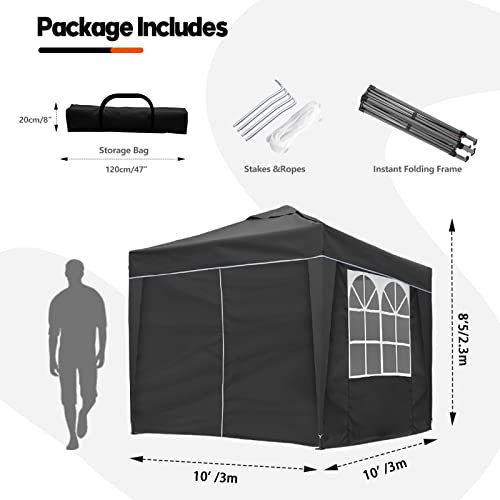 SANHENG Pop Up Gazebo, Pop Up Tent with Weights, Fully Waterproof, All Weather Gazebo ideal for Outdoor Party Camping (3x3m,Grey) - Image 7