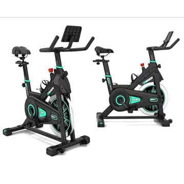 DMASUN Cyclette professionale con ampio supporto per tablet e display LCD, bicicletta silenziosa per uso domestico, resistenza 0-100% Spin Bike con capacità di 158,8 kg (fodera morbida aggiuntiva per