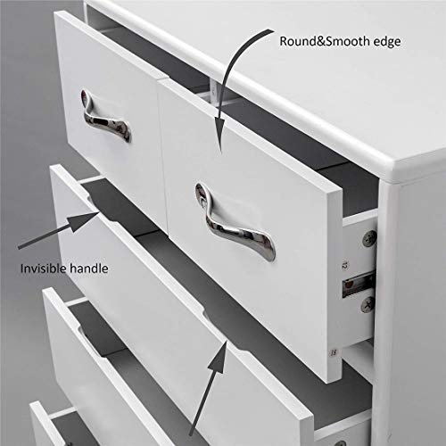 Rasoo Chest Of Drawer 6 Drawers Dressers Chest For Bedroom Cabinet Tall Grey Bedside Drawers Wide Storage Space Sidetable Dresser Chest (6 Drawers, Grey) #TOP4