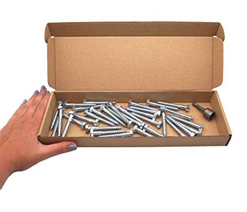SKIR'CO (35 pcs) DIN 571 Zinc Plated Steel Hexagon Wood Screws M8 x 60 mm, Coach Screws, Hex Screw, Lag Bolts (With Magnetic Hex Bit) - Image 4