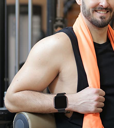 Everact 8 Pack Bands Compatible With Fitbit Versa 2 / Fitbit Versa/Versa Lite/Versa Se, Soft Waterproof Silicone Sport Strap Replacement Wristbands For Women Men #TOP5