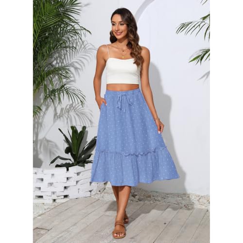 Image of Witsmile High Waist Tiered Skirts for Women Flowy Skirts for Women Long Length with Pockets 2026 Fashion Trendy