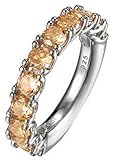 Wünderschöner Sterling Silber 925 Damen Ringe besetzt mit Orange Zirkonium-Breite: 0.5 cm