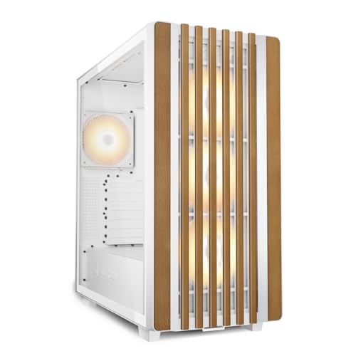 Sharkoon ミドルタワーPCケース REBEL C70G RGB WT サイドガラスパネル ウッドデザインフロントメッシュパネル ATX/Micro-ATX/Mini-ITX規格マザーボード対応 120mm ARGBファン4基標準搭載 USB 3.2