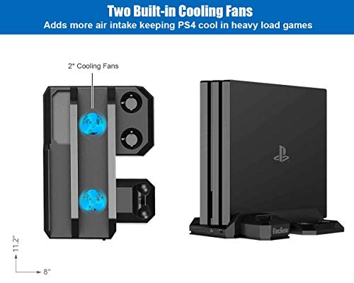 ElecGear Vertical Charging Stand with Cooling Fan for PS4, PSVR Headset Storage Stand, Charger Dock for Move and DualShock 4 Controller, Playstation 4, PS4 Pro and Slim, PS VR Bundle - Thumbnail 6