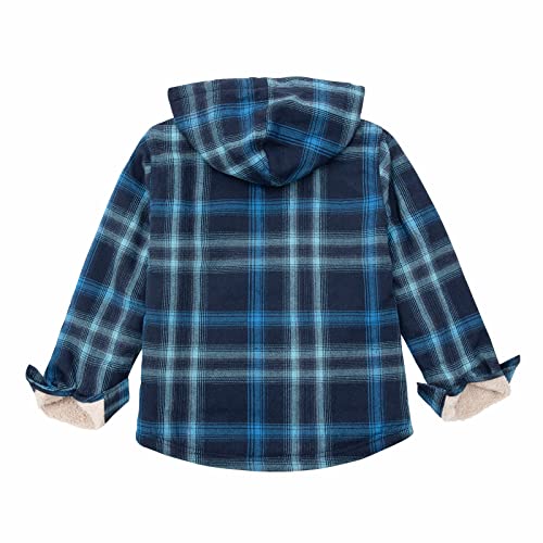 ThCreasa Boys Plaid Flannel Jackets Sherpa Lined Zip Up Long Sleeve Warm Flannel Shirt with Hood3