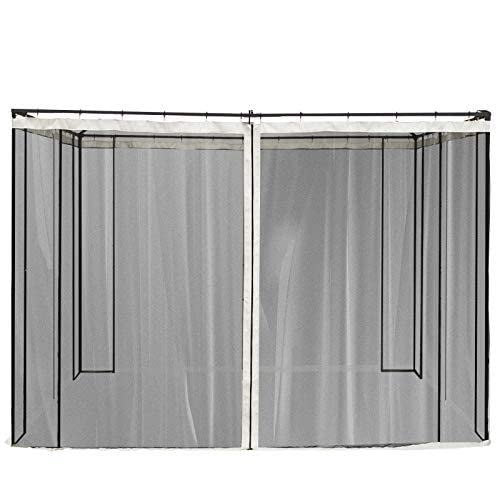 Red de malla de repuesto universal de 10 x 10 pies para kioscos de patio y tiendas de campaña con cremalleras, (solo pared lateral) beige, negro 8