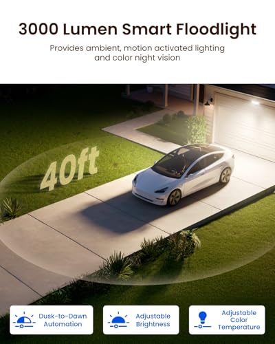 Image of REOLINK TrackFlex Floodlight WiFi, 4K 360 PTZ Dual-Lens Floodlight Camera | 3000 Lumens, 6X Hybrid Zoom, Auto-Tracking, Privacy-Focused Local AI Video Search, Dual-Band WiFi 6, AC Hardwired Not PoE