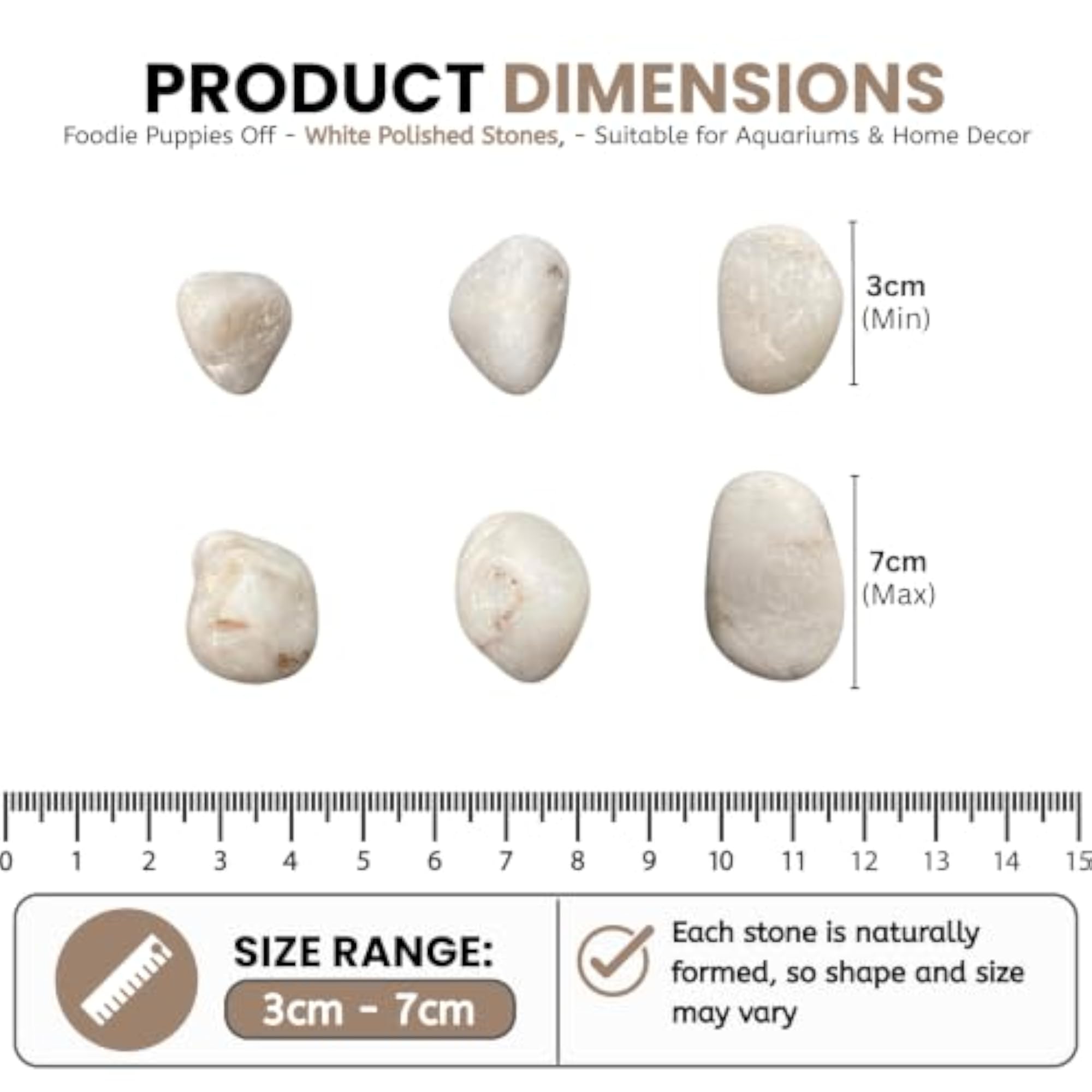 Off-White Polished Decorative Stones for Aquariums