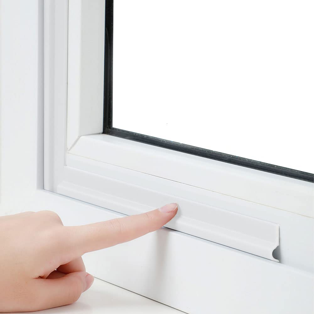 Draft Stopper Sweep, ALLNEWELOOK Door Weatherproofing Stripping, Window Seal Strip Self-adhisive Sound proofing Seal Strip Cuttable Window Weather Stripping (White)