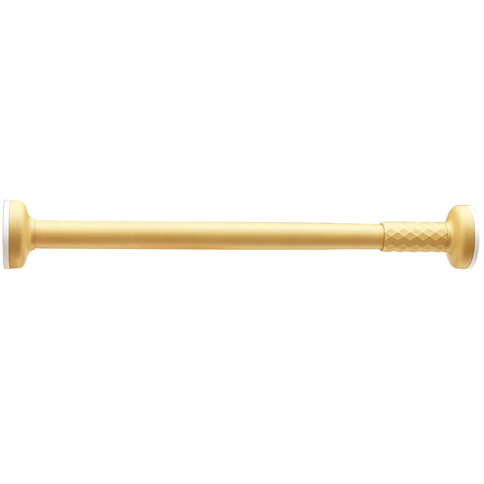 Stainless Steel Tension Curtain Rod No Drill Spring Shower Curtain Rod with Non Slip Pads, From 14" to 75", for Bathroom Kitchen Closet Renters(Yellow,90-160cm/35-63in)