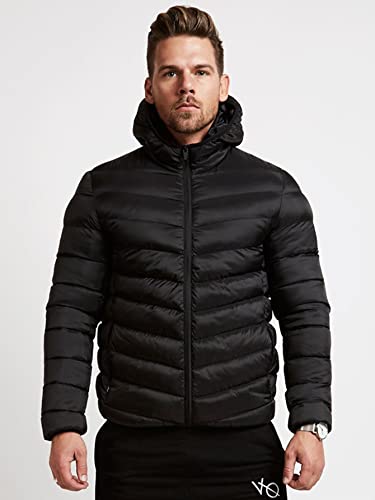 Casaco Bobojaco Puffer Masculino Com Capuz Slim Fitness - Preto - G