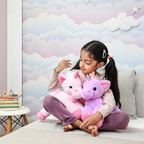 Image of Mirada Pink Unicorn Soft Toy - 45cm | Super Soft Floppy Plush with Glittery Horn & Sparkling Details | Adorable Stuffed Animal Toy for Kids & Girls Room Decor
