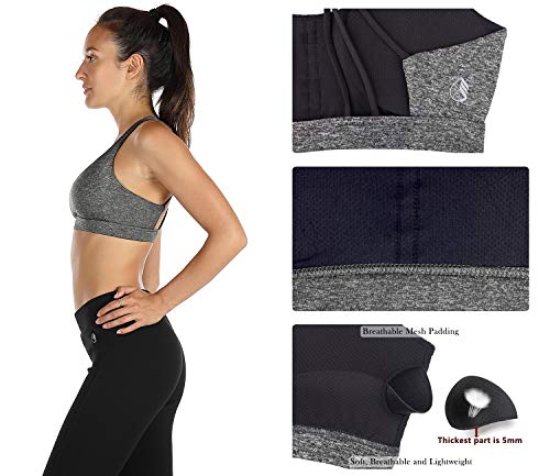Image of icyzone Women's Padded Strappy Workout Running Sports Bras Medium Impact
