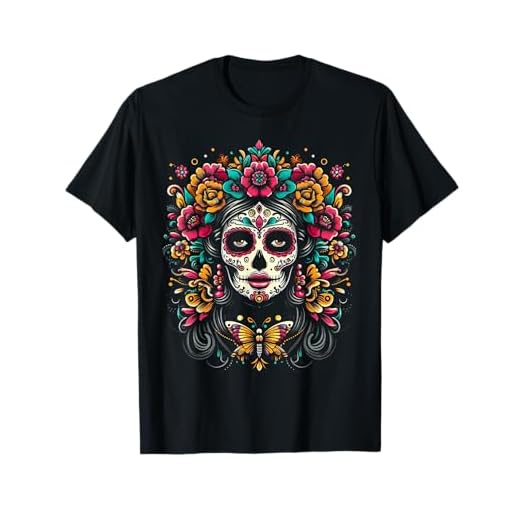 De Los Muertos La Catrina Día de Muertos Sugar Skull Women Camiseta