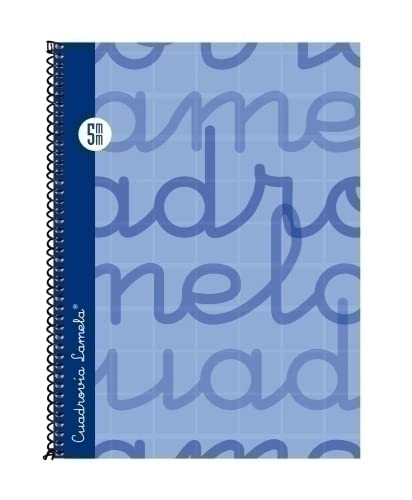 Cuaderno Espiral LAMELA 4º 80H Cuadro 5 mm. Tapa Extradura (Azul)