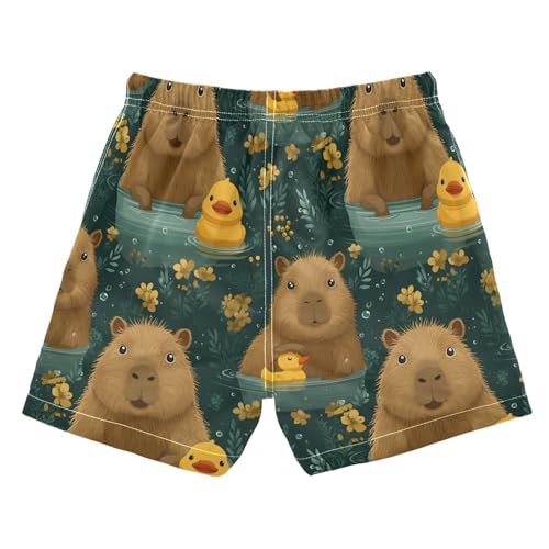 Boys Swim Trunks Capybara Duck Toddler Swim Shorts Beach Board Shorts Swimsuit2