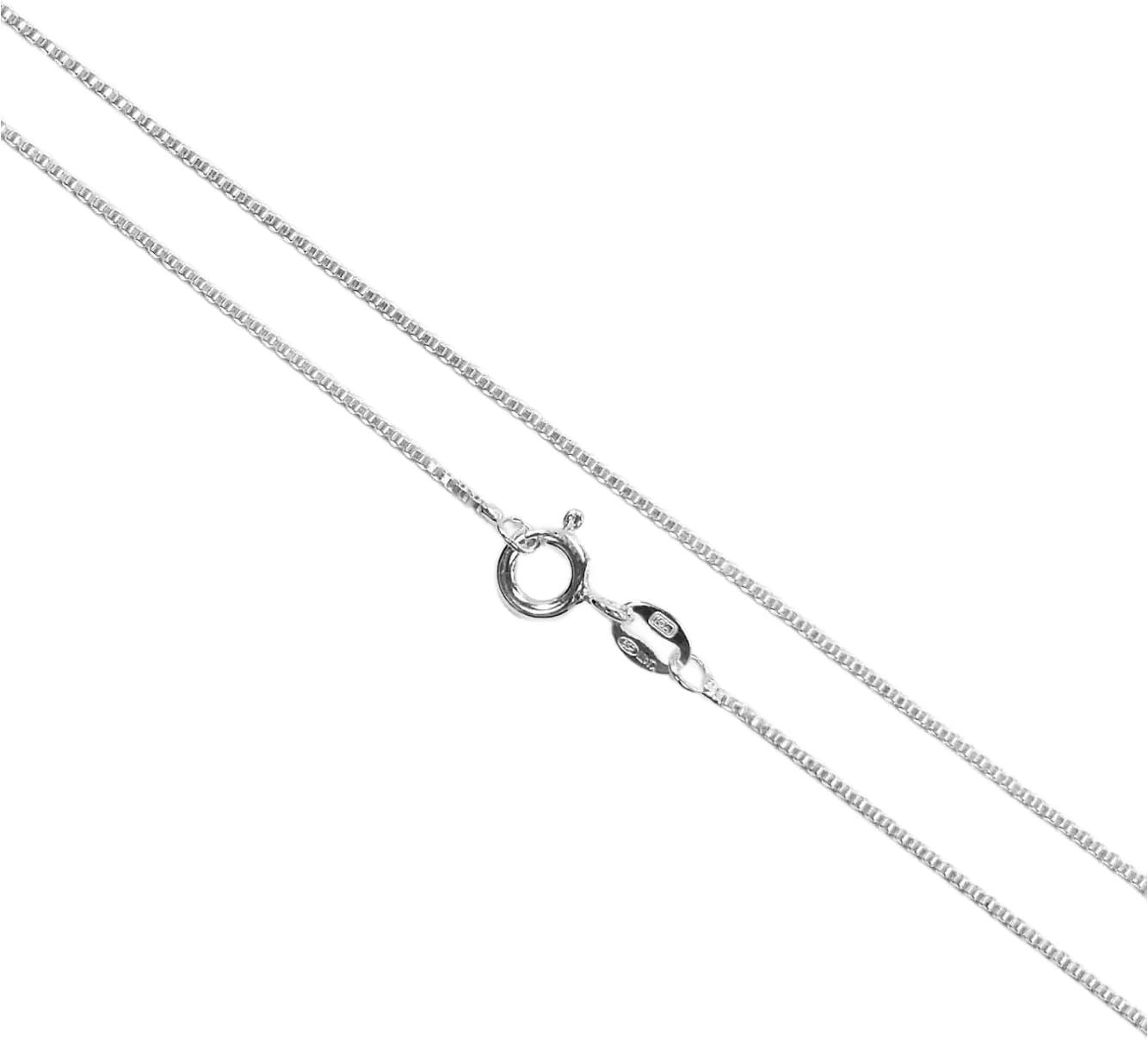925 Sterling Silver Italian Box Chain Necklace - Secure Clasp, Perfect for Layering - Durable Necklace & Bracelet Chains for Everyday & Special Occasions