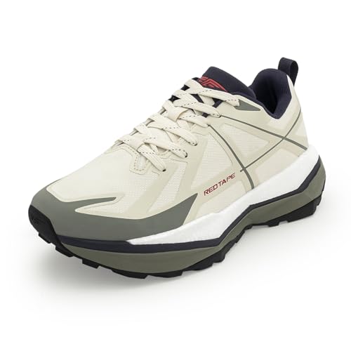 Image of Red Tape Men's Sneakers Off White Olive Mesh TPU Round Toe Lace-Up