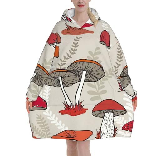 Couverture à capuche manches et poche flanelle chaude femme et homme