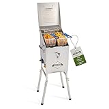 Hike Crew Outdoor 4-Gallon Propane Deep Fryer 57,000 BTU for Camping & Outdoor Kitchen with Push Ignition, 2 Stainless Mesh Frying Baskets, Built-In Thermometer, Gas Regulator & Drain Valve