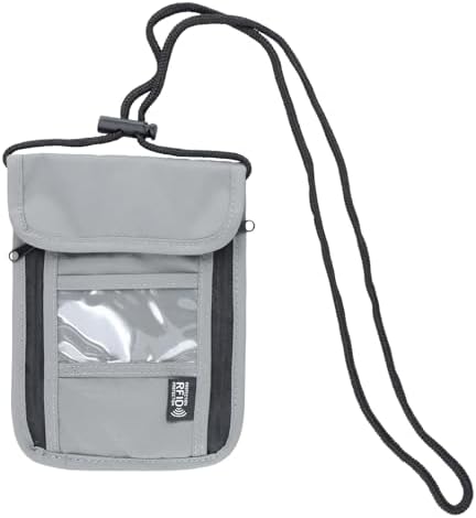 Amexo Portadocumentos Viaje de Cuello con Bloqueo RFID Porta Pasa...