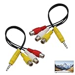 3.5mm to RCA Adapter, TV AV Converter Cable - 3 RCA Female to 3.5mm Male Audio Video Splitter for Samsung/Sony/TCL HDTV, Home Theater