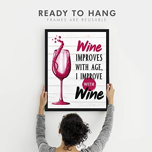 Image of Chaka Chaundh - Bar quotes frame - Wine quotes frame - Bar poster for wall with frame, Quotes on wine - Bar photo frames (14 X 11 Inches) - Composite Wood (white)