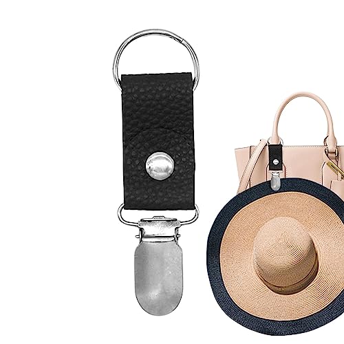 帽子ホルダー 財布用磁気クリップ | バッグにキャップを固定するためのポータブル PU レザー クリップ | バッグにキャップを固定するための磁気PUレザーダックビルクリップ、日よけ帽子やつば広帽子用のハンズフリーバッグアクセサリー Soufly