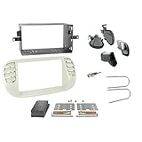 Color: Blanco Sound-Way - Kit de montajemarco Adaptador de Pantalla Radio 2 DIN para FIAT 500 Blanco - 2D-500-B