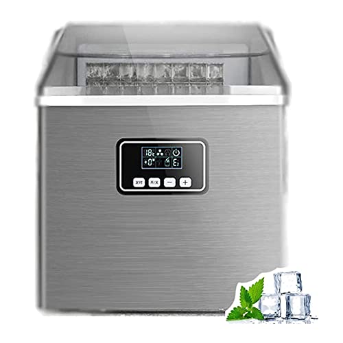 Máquina fabricadora de hielo, 25 kg/24 h, cubos cuadrados, cubierta transparente completa, para hogar/tienda/café/local de bebidas frías miniatura 1