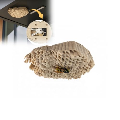 Zenkaelum Realistic Wasp Nest Geocache Container with Magnet Hidden Outdoor Cache for Geocaching Camouflage Fake Wasp Nest Storage Box for Keys Notes Small Items
