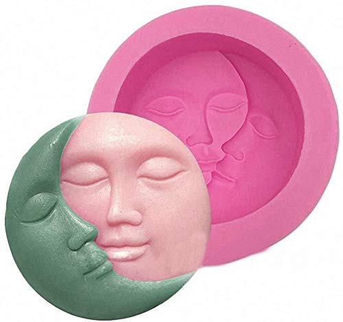 Stampo In Silicone Per Sapone Fai Da Te – Forme Sole E Luna Crescente, 4 Cavità Per Candele E Bombe Da Bagno - 2