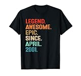 Vintage Legend Awesome Epic desde abril de 2001 20 cumpleaños Camiseta
