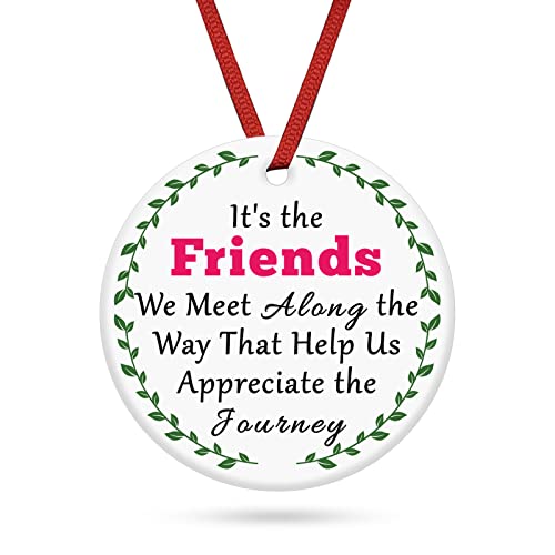 Best Friends Christmas Ornament Gifts For Women Besties Sister Friendship Keepsake For Bff Female Birthday Gifts Xmas Tree Decorations Gifts For Neighbors Christmas Decor Ceramic Ornament Sign #TOP1