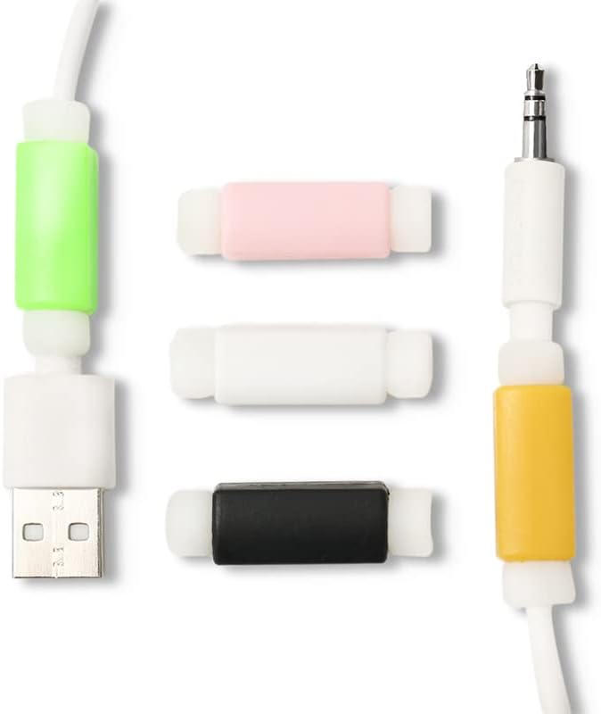 VizGiz 20 Pack Big Size USB Cable Earphones Protector Colorful Charger Saver Sleeve Protective Cover Case for Apple Charger Phone 4 5 6 Plus 4S 6S 5S Cases Tablet Pad Air Mini Earbuds