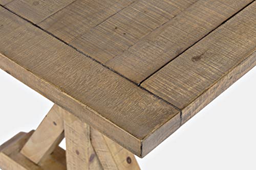Jofran Carlyle Crossing 78" Solid Wood Rustic Counter Height Extension Dining Table